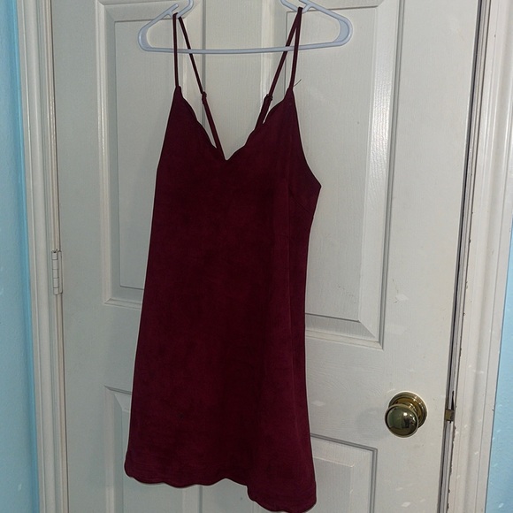 maroon suede dress - Picture 1 of 4